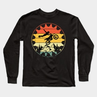 Vintage Mountain Biking Funny Retro Gear MTB Bicycle Rider Long Sleeve T-Shirt